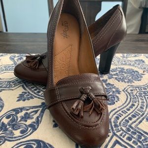 Sofft Brown Leather Heels with Tassels